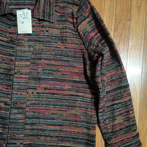 NWT Christopher & Banks suit jacket/ blazer, women's Large, green/orange/red - Picture 3 of 16